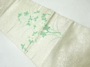 リサイクル　草花模様刺繍名古屋帯